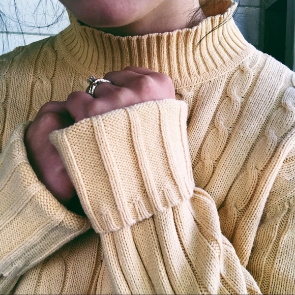 Vintage Yellow Mock Neck Sweater - Picture 3 of 8
